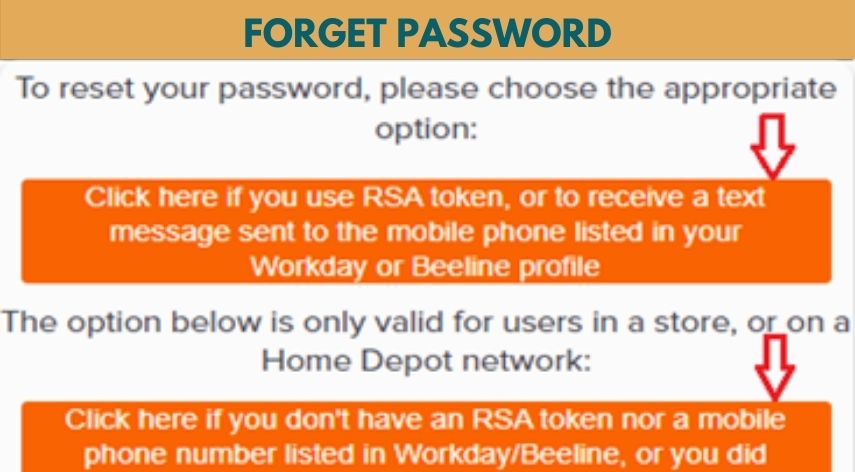 Home Depot Health Check App : Password Reset